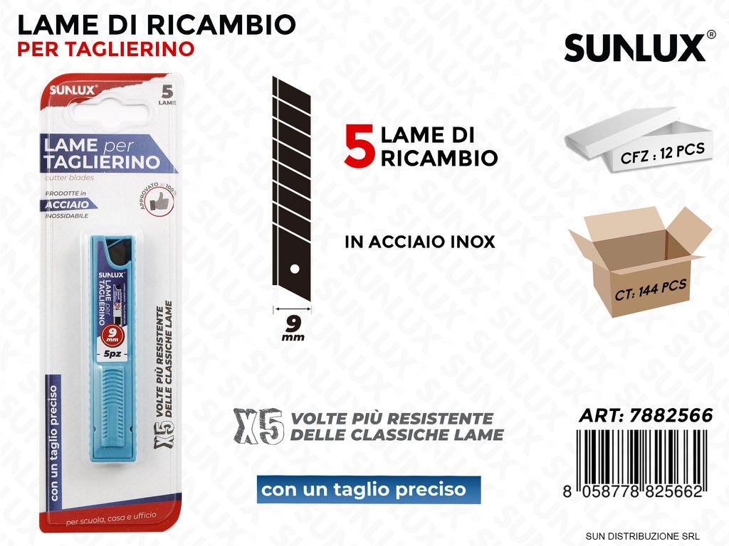 Bl. Lame di Ricambio per Taglierino 5PCS 9MM