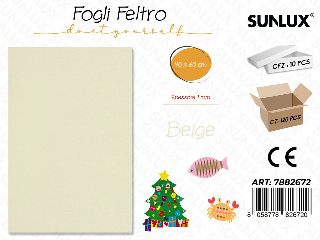 Fogli di Feltro Beige 40*60CM 1 Mm