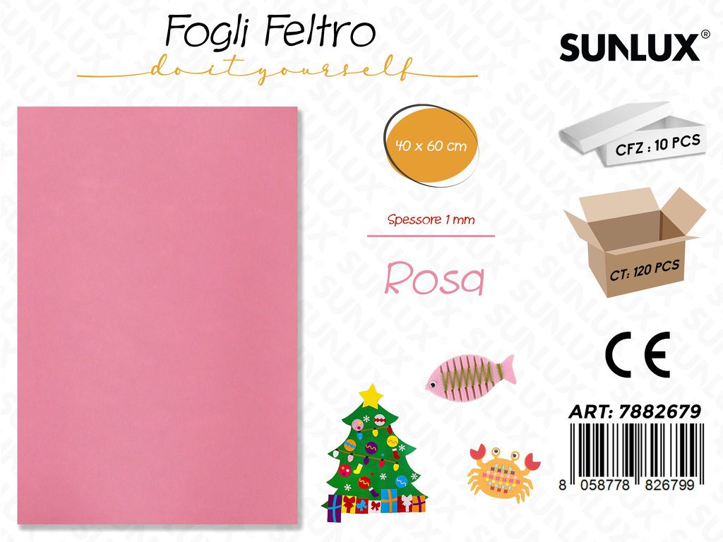 Fogli di Feltro Rosa 40*60CM 1 Mm