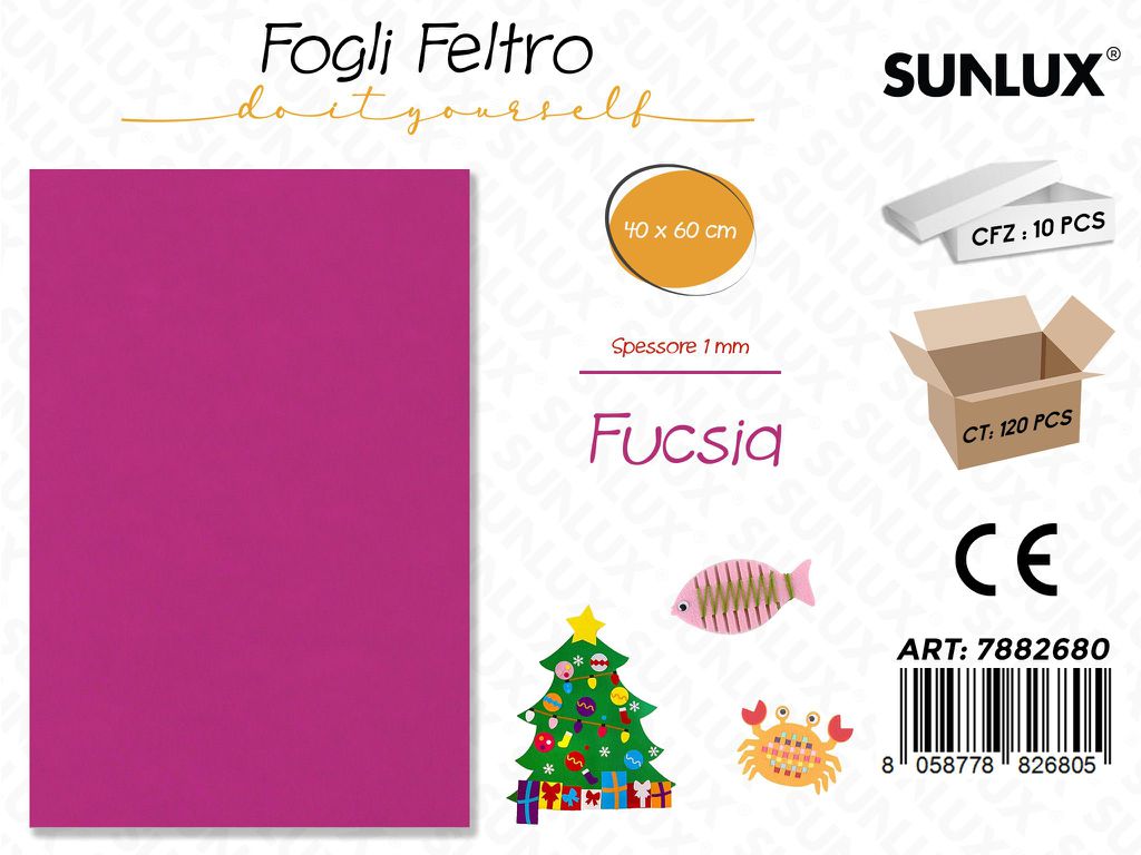 Fogli di Feltro Fucsia 40*60CM 1 Mm