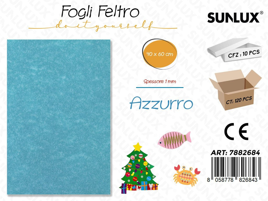 Fogli di Feltro Azzurro 40*60CM 1 Mm