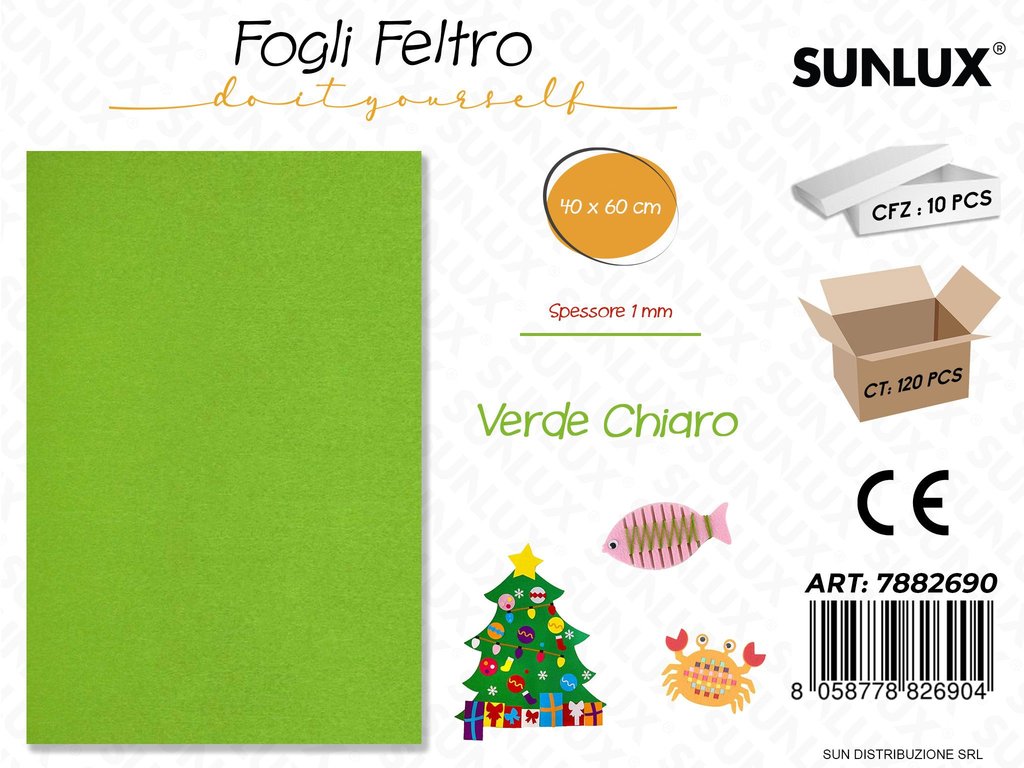 Fogli di Feltro Verde Chiaro 40*60CM 1 Mm