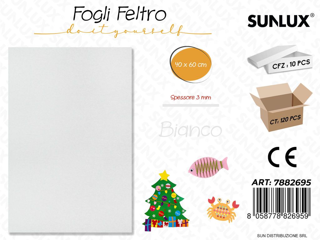 Fogli di Feltro Bianco 40*60CM 3 Mm