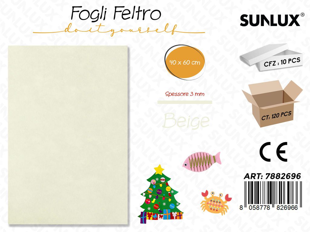 Fogli di Feltro Beige 40*60CM 3 Mm
