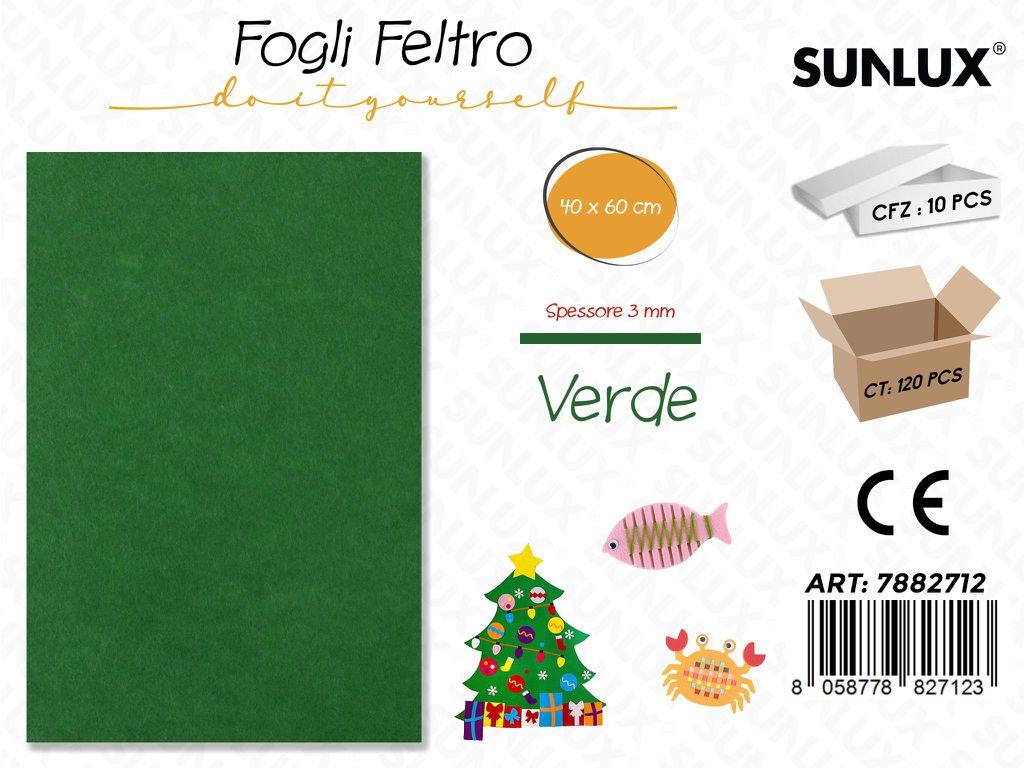 Fogli di Feltro Verde 40*60CM 3 Mm