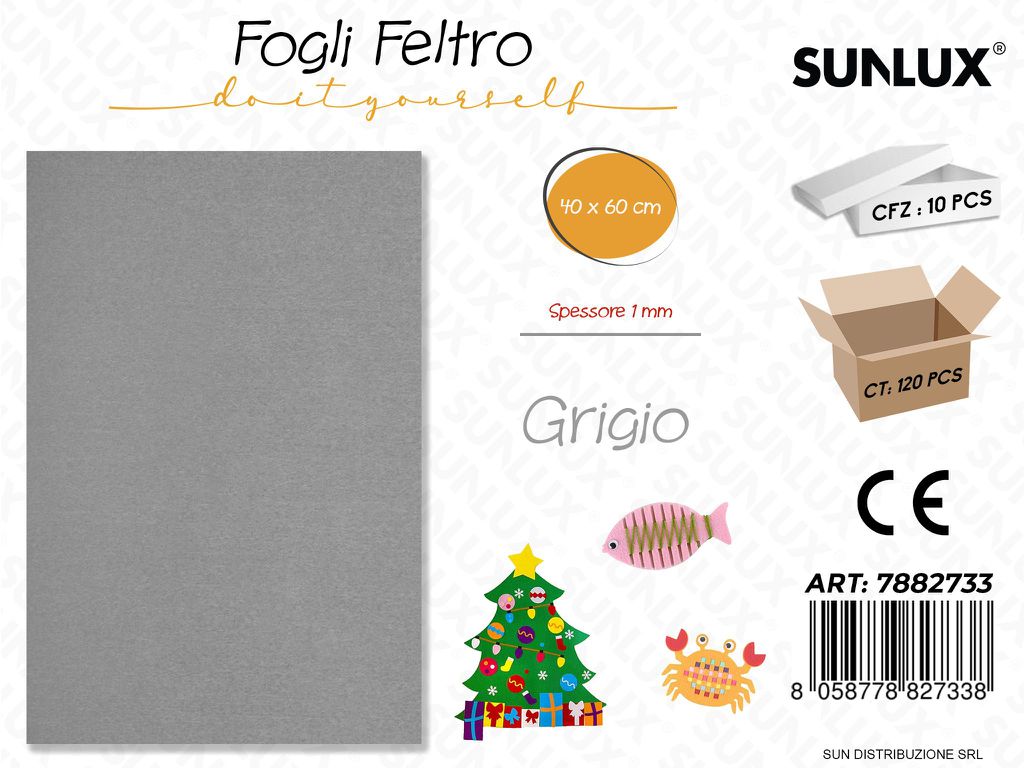 Fogli di Feltro Grigio 40*60CM 1MM