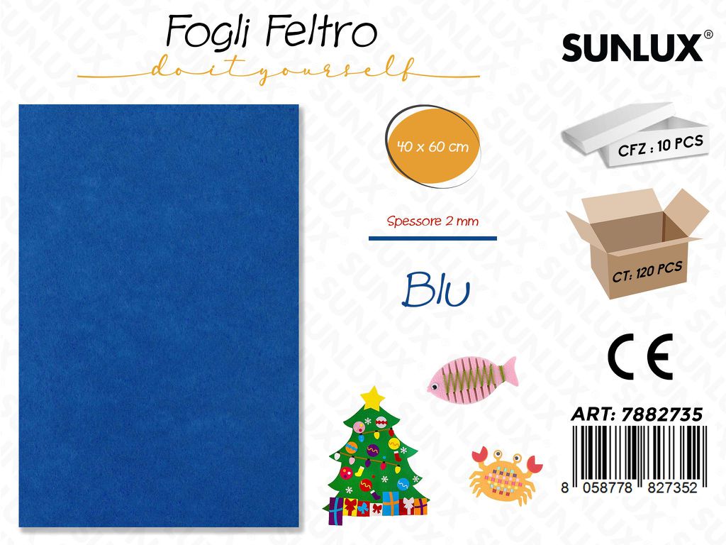 Fogli di Feltro Blu 40*60CM 2MM