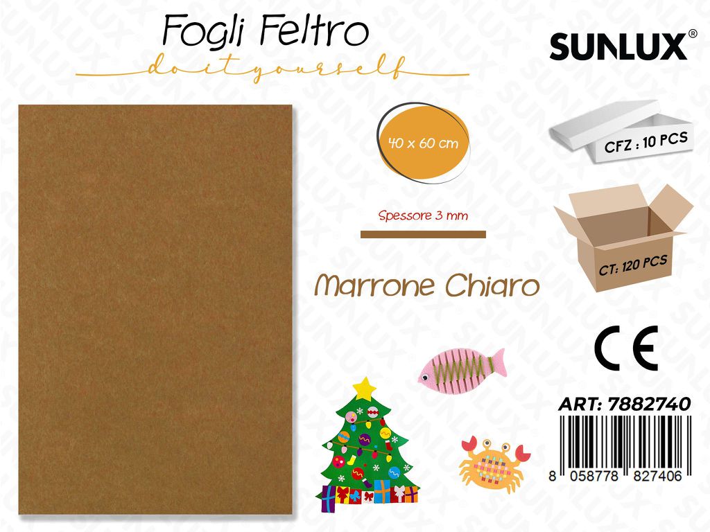 Fogli di Feltro Marrone Chiaro 40*60CM 3MM