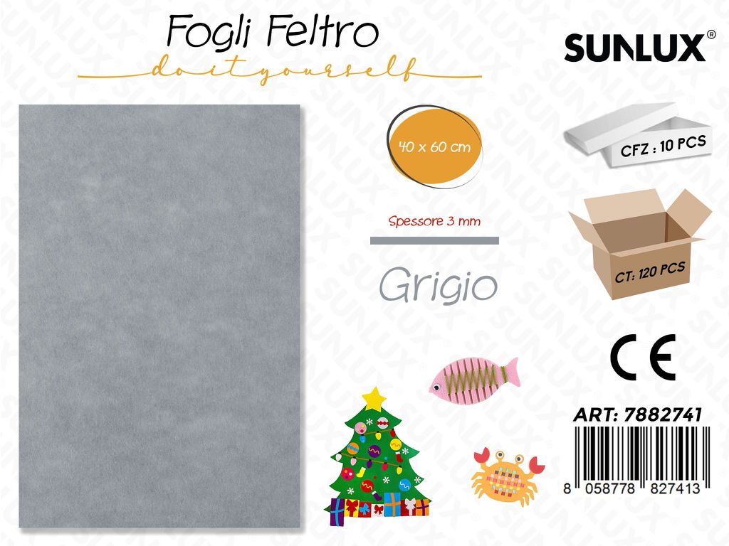 Fogli di Feltro Grigio 40*60CM 3MM