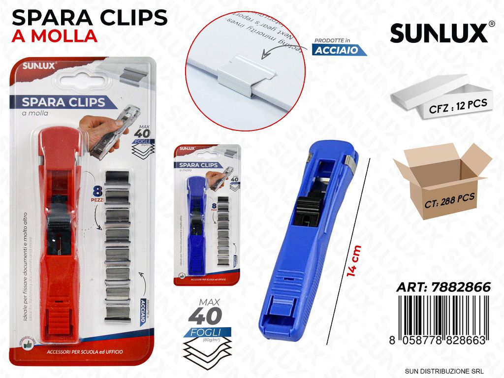 Spara Clips a Molla Col. Ass. 14CM