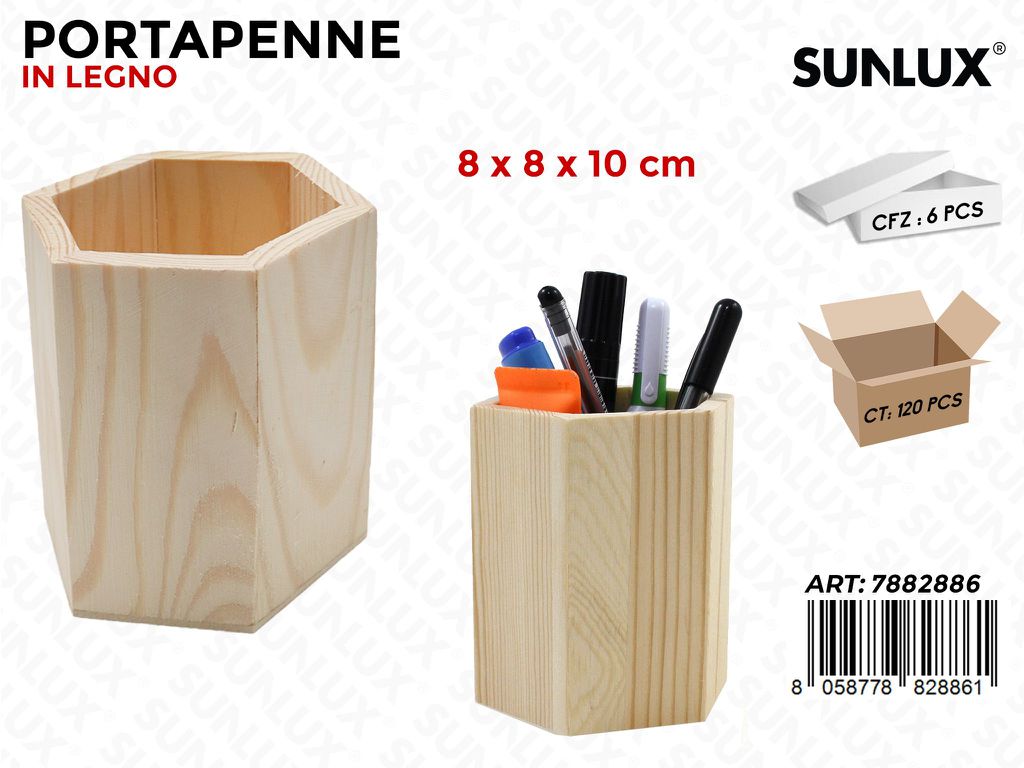 Portapenne in Legno 8*8*10CM