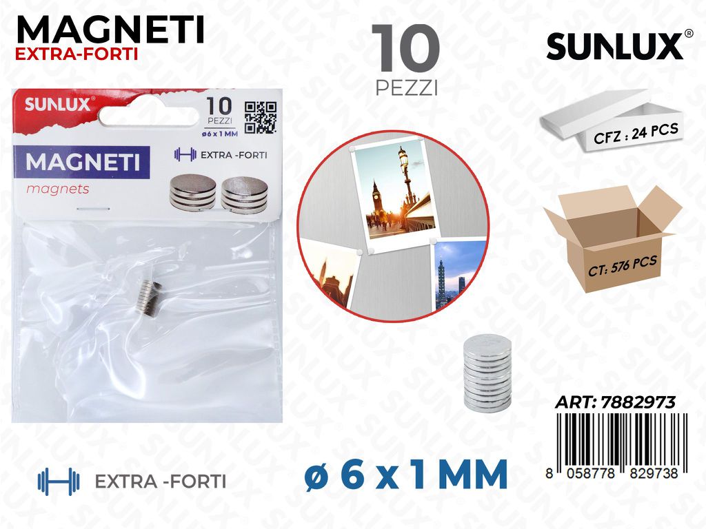 Magneti Extra Forti 10PCS D.6*1MM