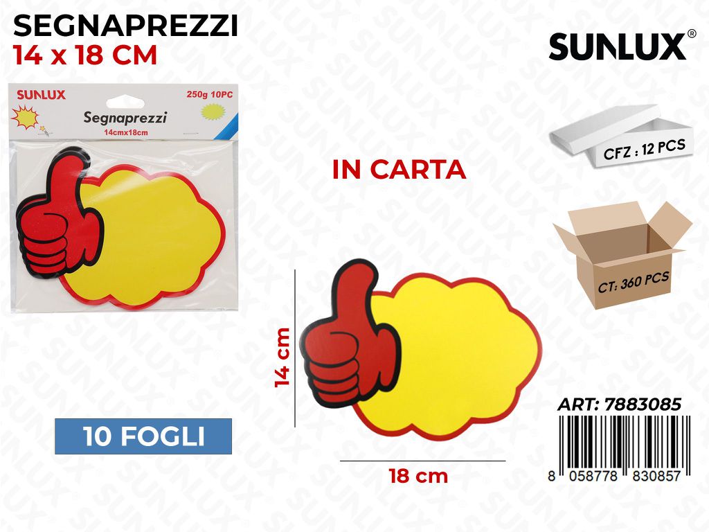 Segnaprezzi 14*18CM 250GR 10PCS/ Pz da 12