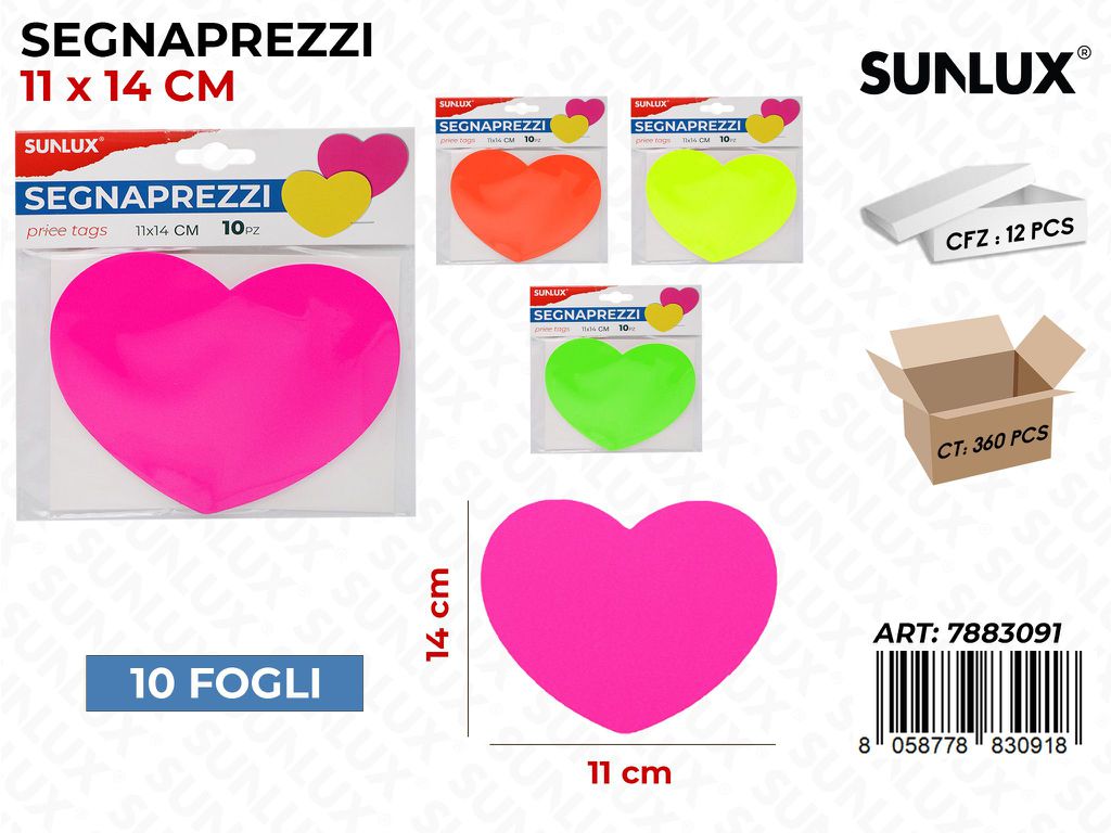 Segnaprezzi Col. Ass. 11*14CM 250GR 10PCS/ Pz da 12