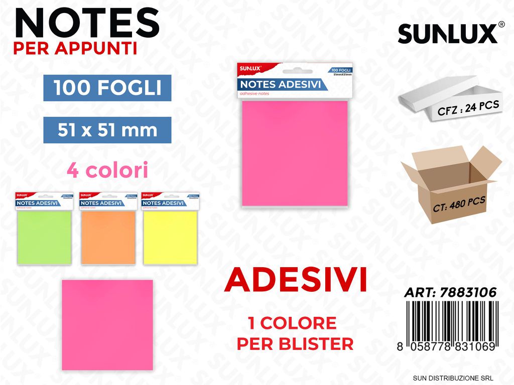 Notes Adesivi 4COL.100FF 51*51MM