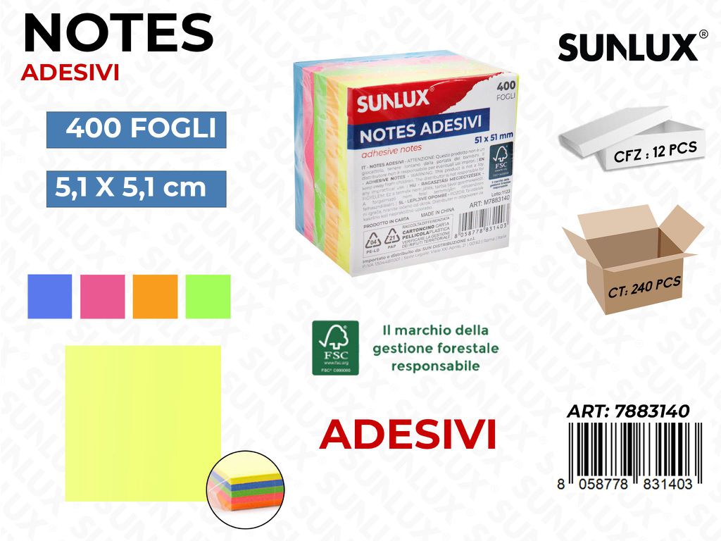 Notes Adv 5.1*5.1CM 400FF 5COL.
