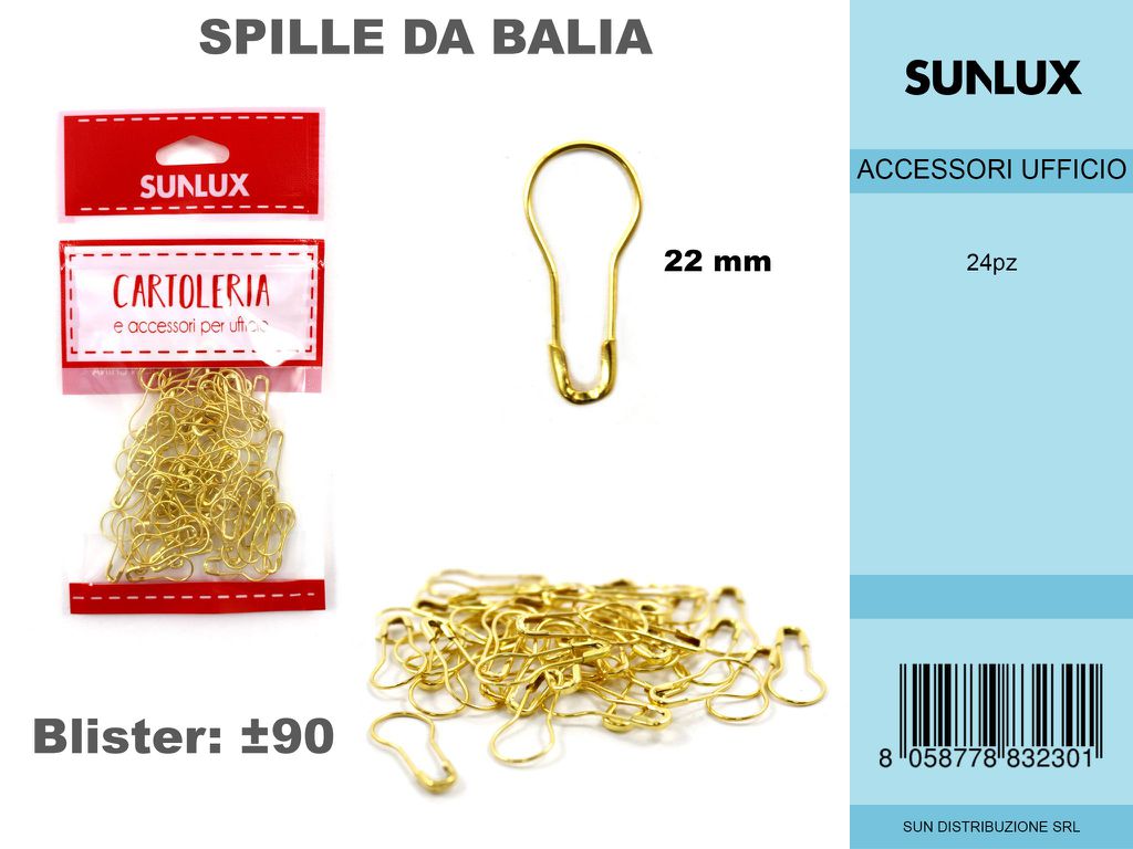 Spille da Balia Oro 22MM-90PC