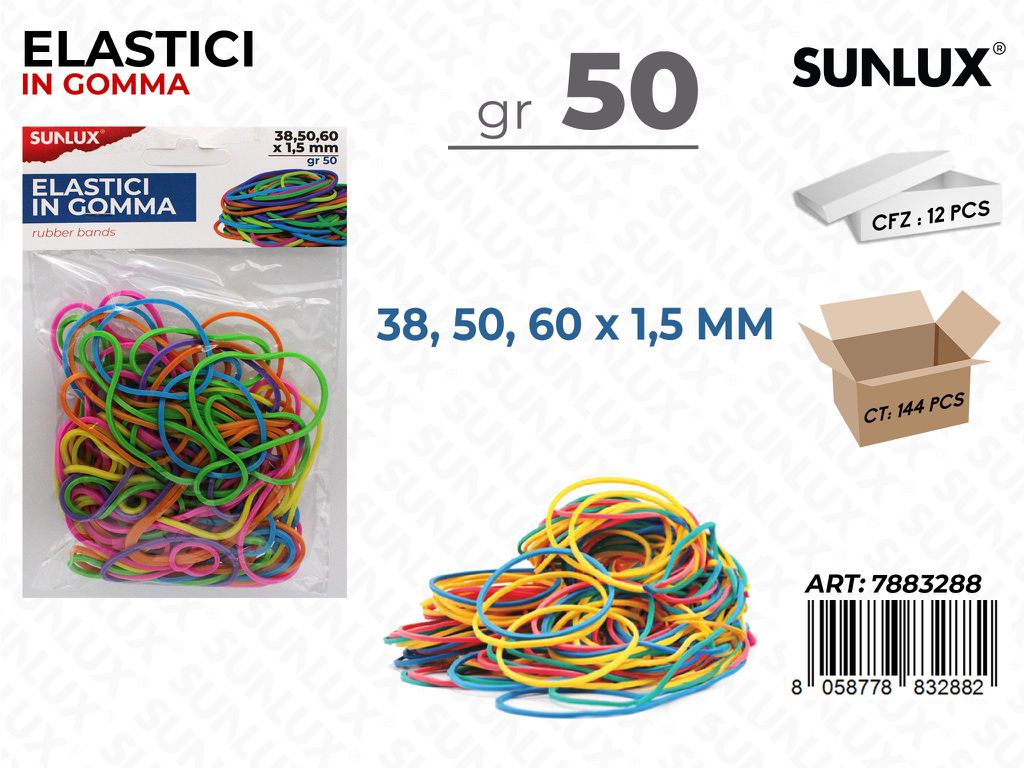 Sunlux Elastici in Gomma Ass. Mis. Ass. 50GR