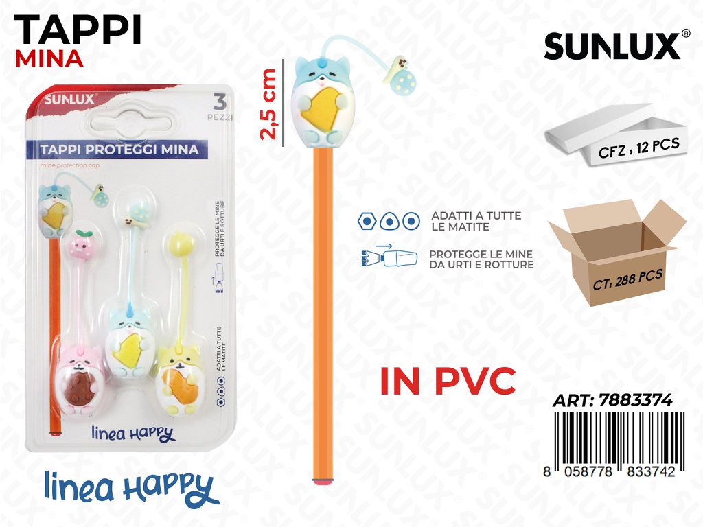 Sunlux L. Haappy Tappi Proteggi Mina 3PCS 2.5CM
