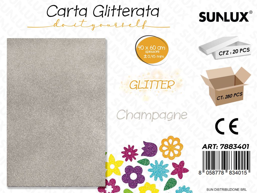 Carta Glitter Champagne 0.45.MM *40*60CM