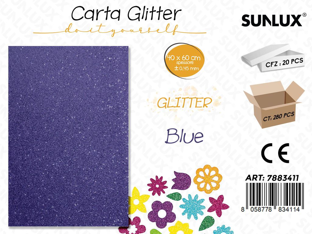 Carta Glitter Blue 0.45.MM *40*60CM