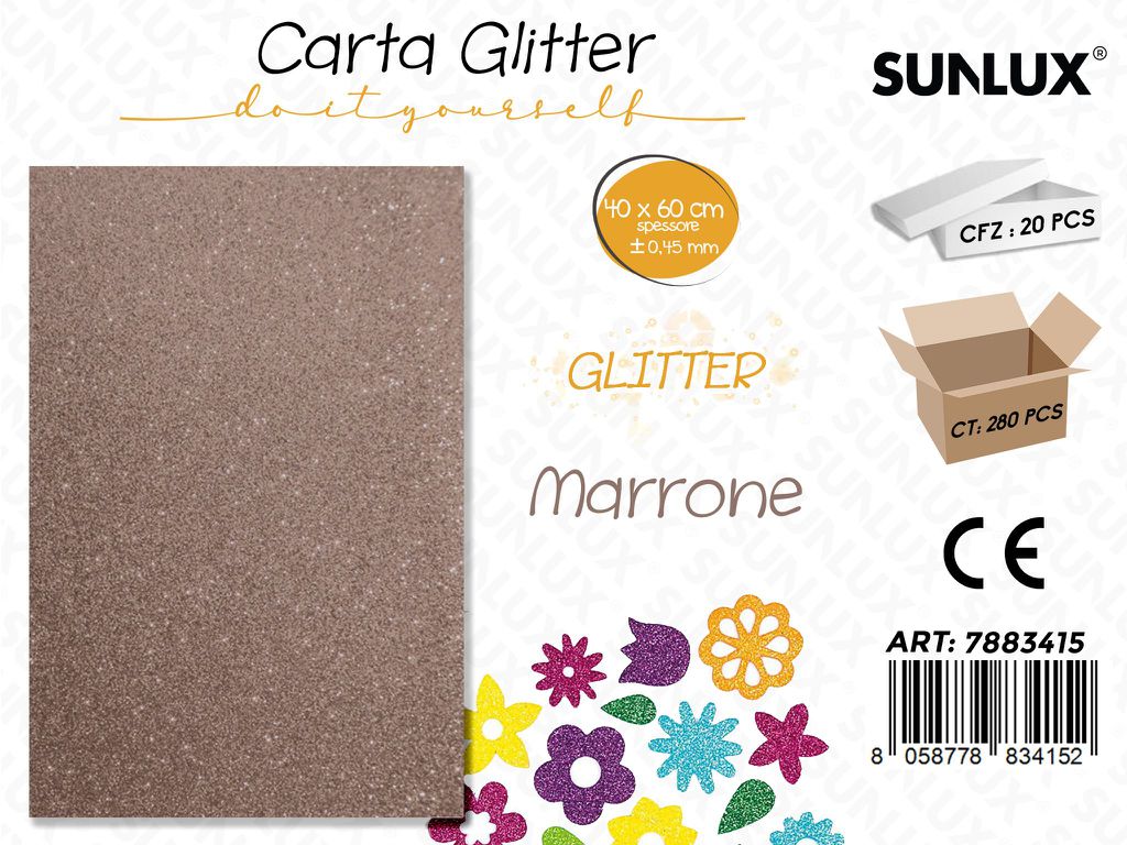 Carta Glitter Marrone 0.45.MM *40*60CM
