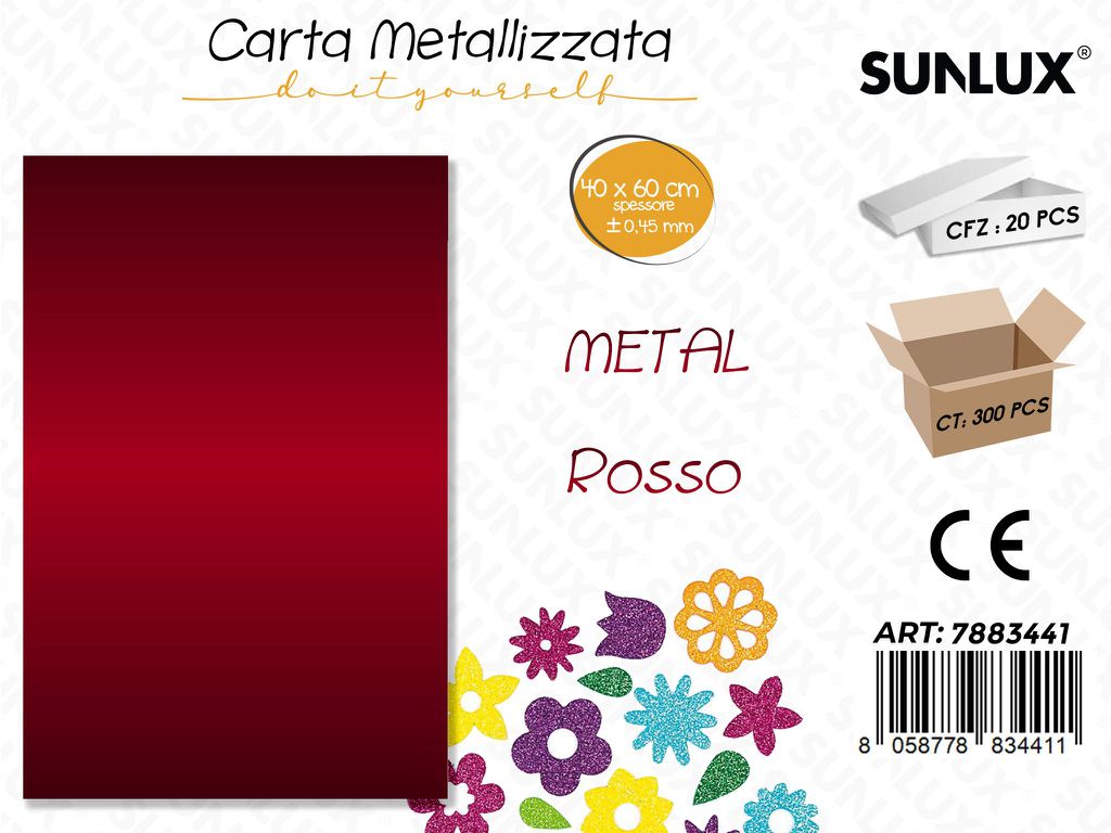Carta Metal Rosso 0.45.MM *40*60CM