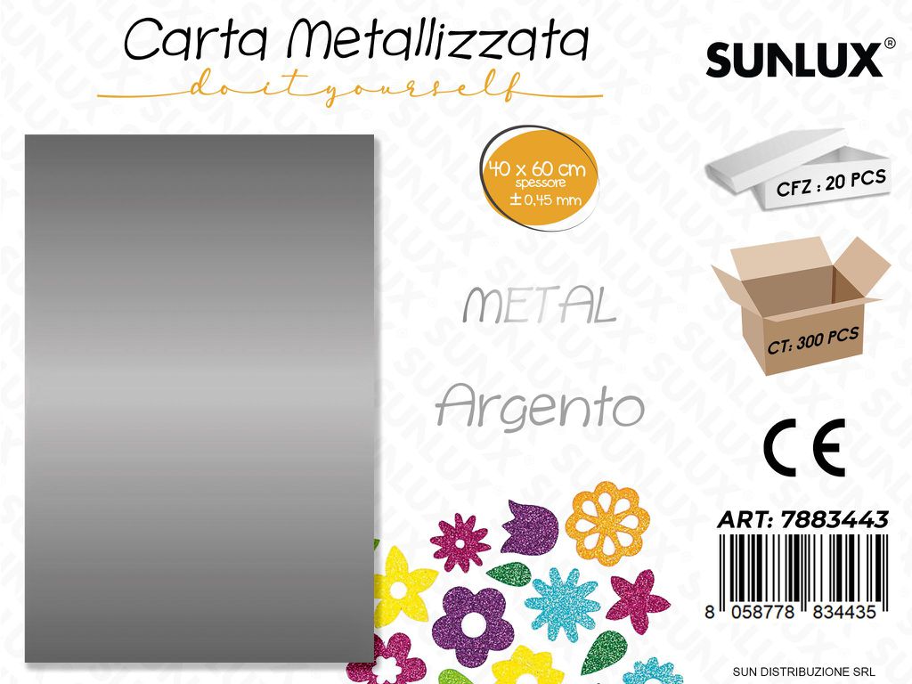 Carta Metal Argento 0.45.MM *40*60CM