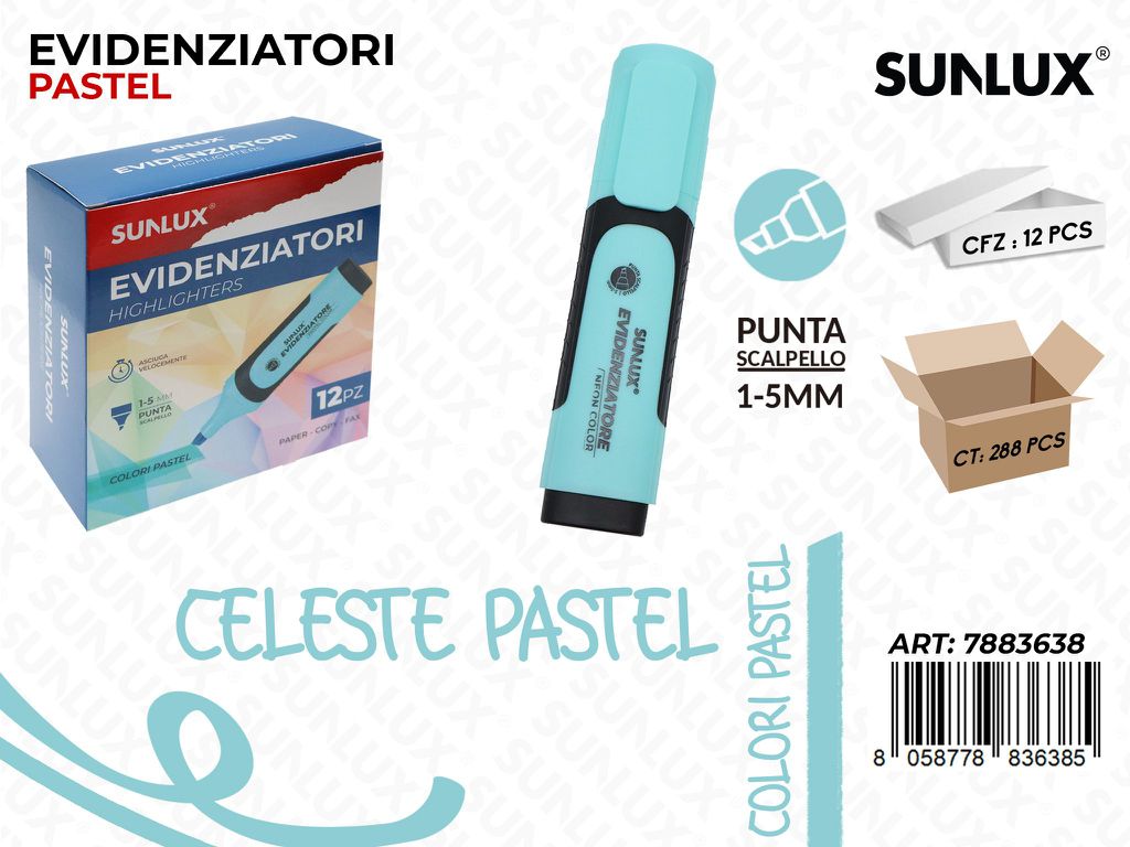 Evidenziatore Celeste Pastel 1-5MM
