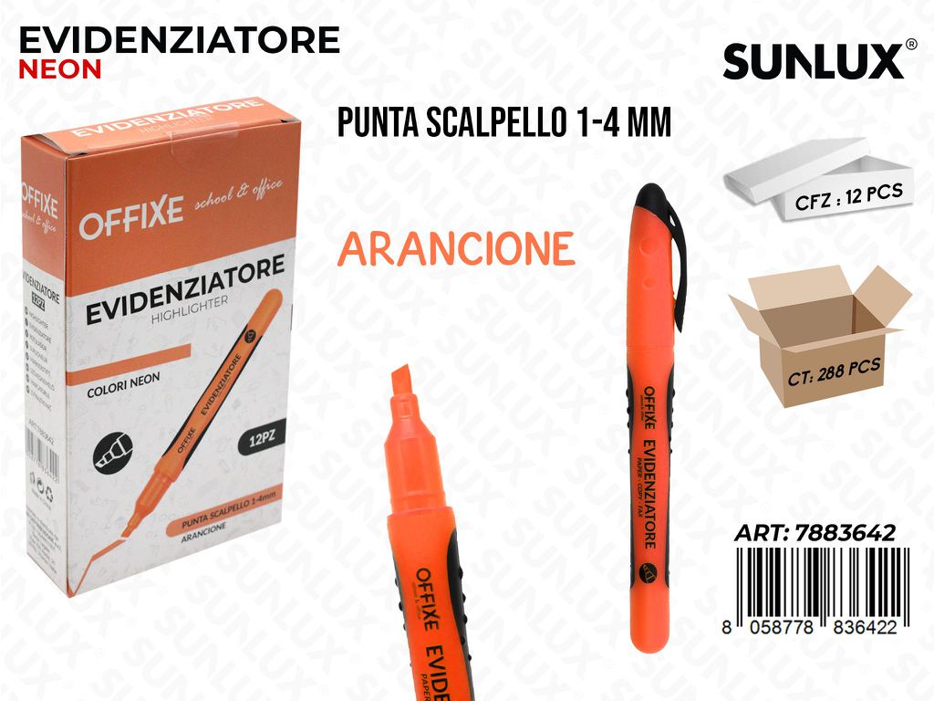 Evidenziatore Arancione Neon 1-4MM