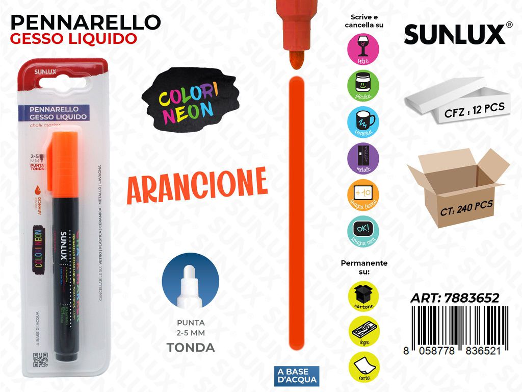 Bl. Pennarello Gesso Liqu. Arancio P.tonda