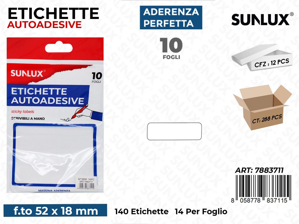 Etichette Autoadv 140PCS 52*18MM 10FF