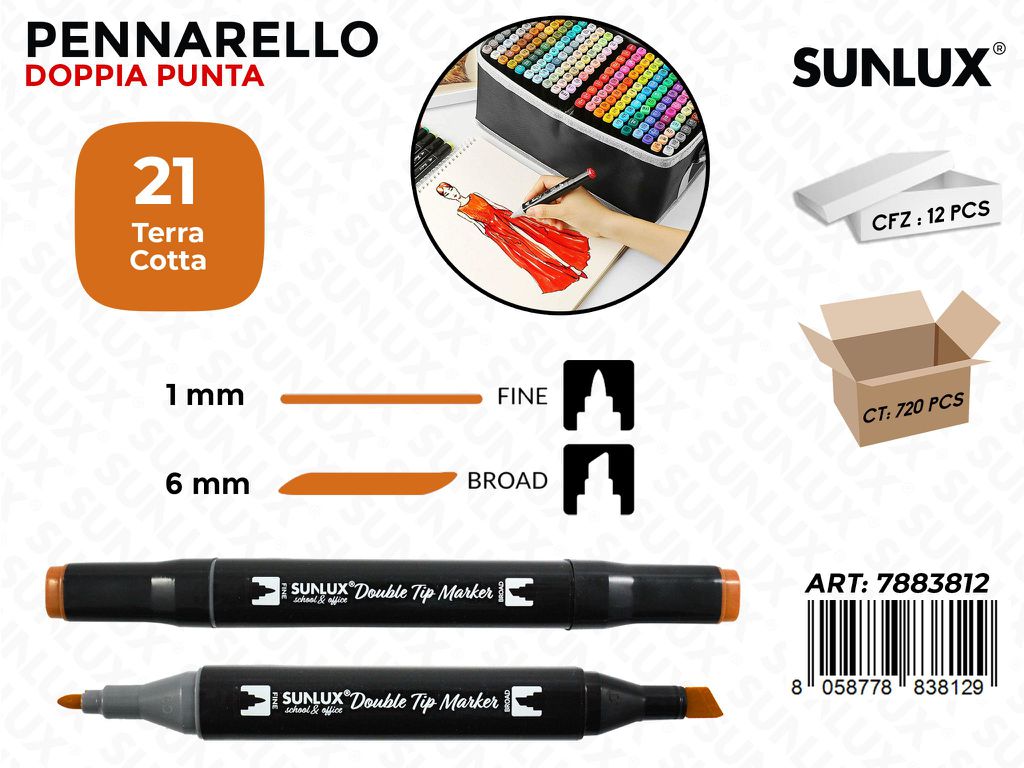 Double Tip Marker N.21 Terra Cotta