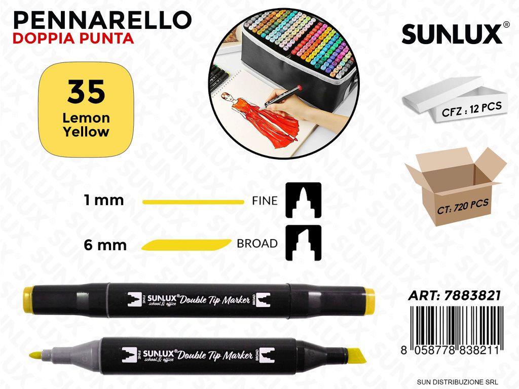 Double Tip Marker N.35 Lemon Yellow