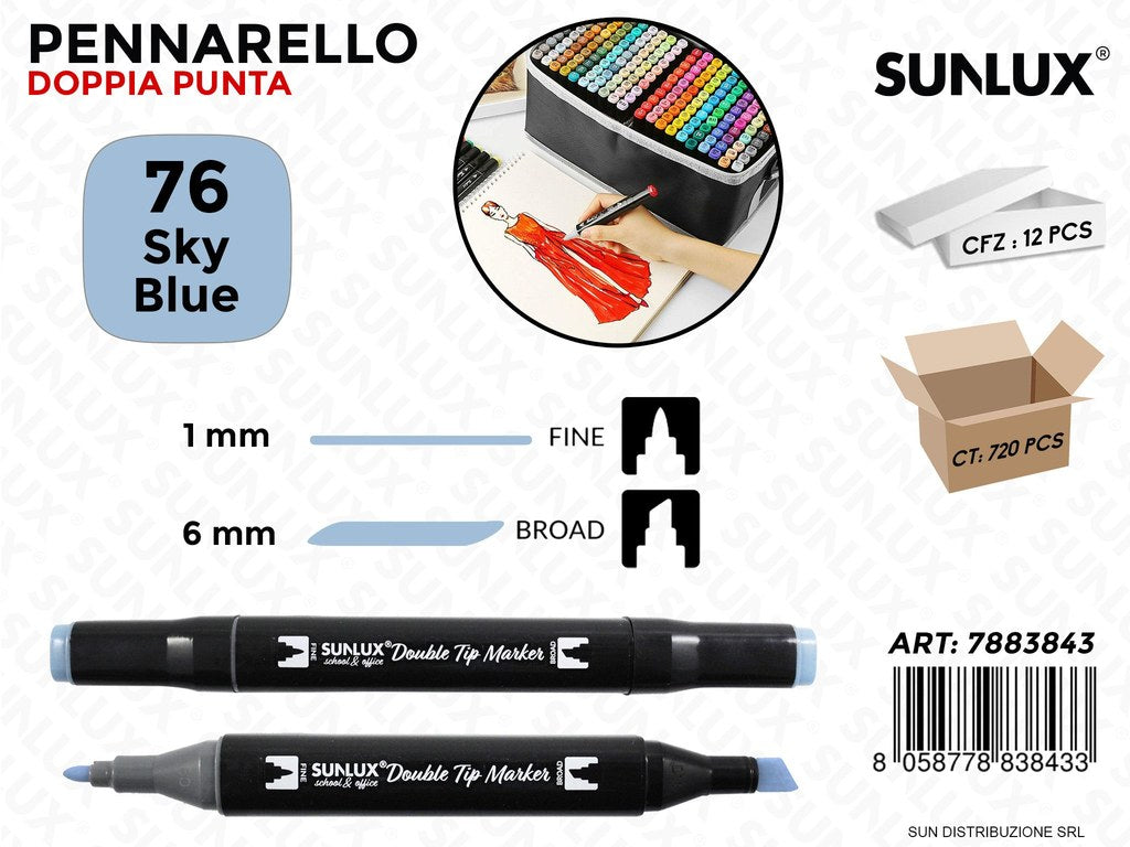 Double Tip Marker N.76 Sky Blue