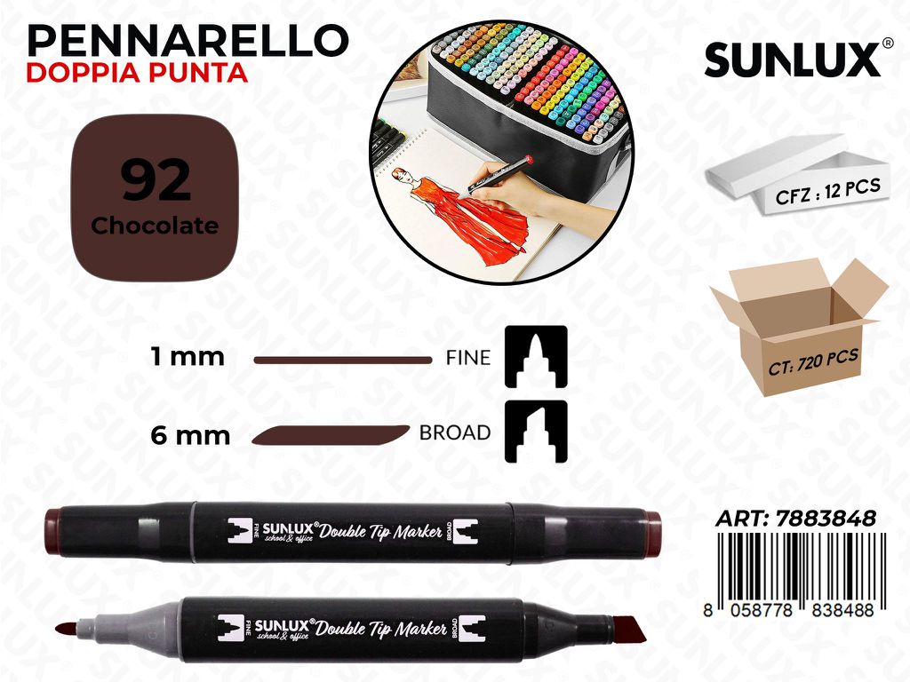 Double Tip Marker N.92 Chocolate