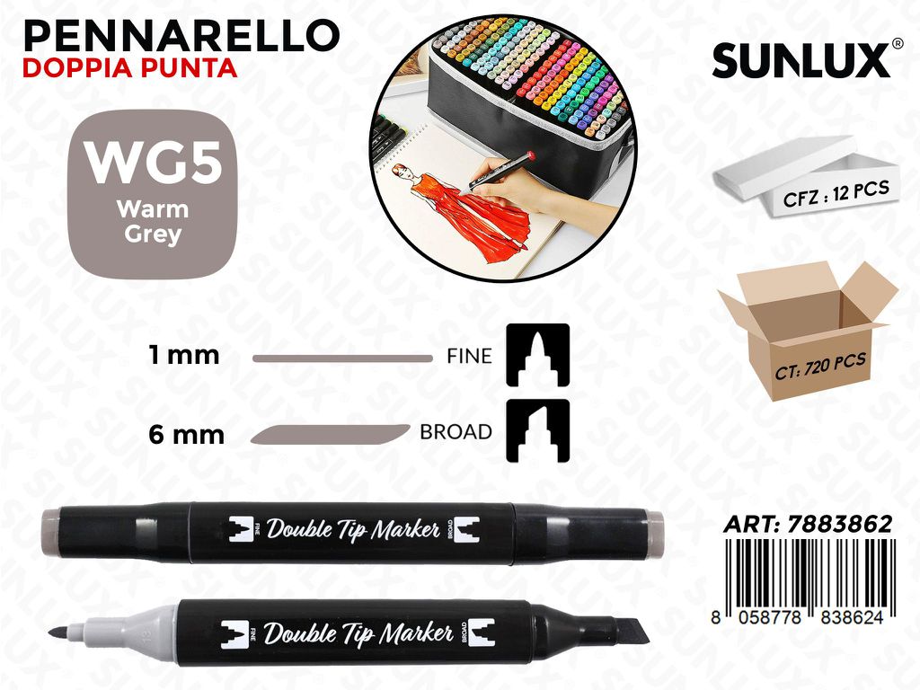 Double Tip Marker N. WG5 Warm Grey