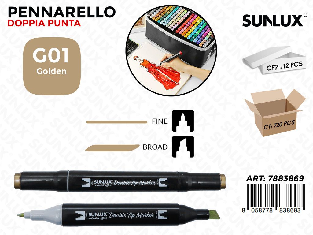 Double Tip Marker N. G01 Golden