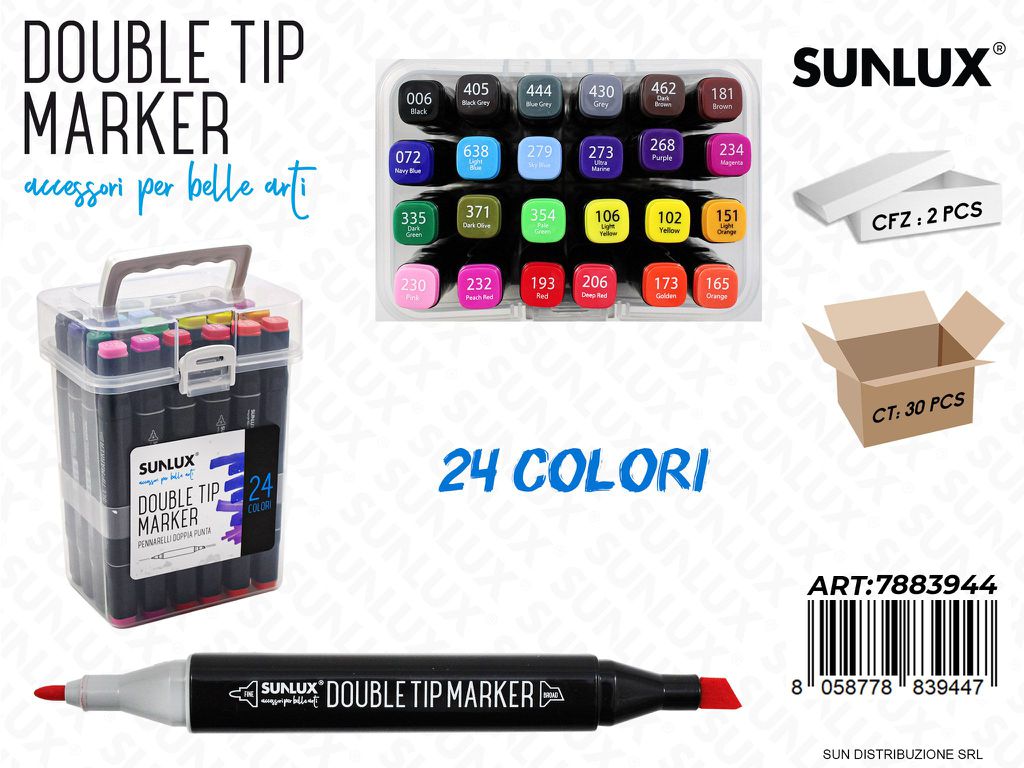 Double Tip Marker 24COL. Ass.