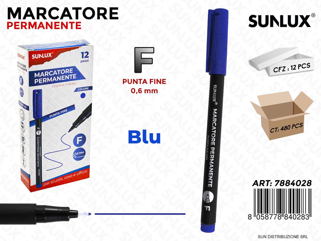 Marcatore Permanente Blu F-0.6MM
