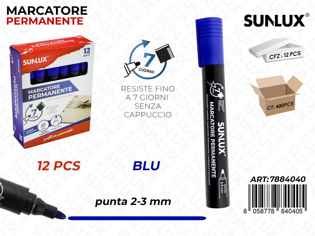 Marcatore Permanente Blu 2-3MM