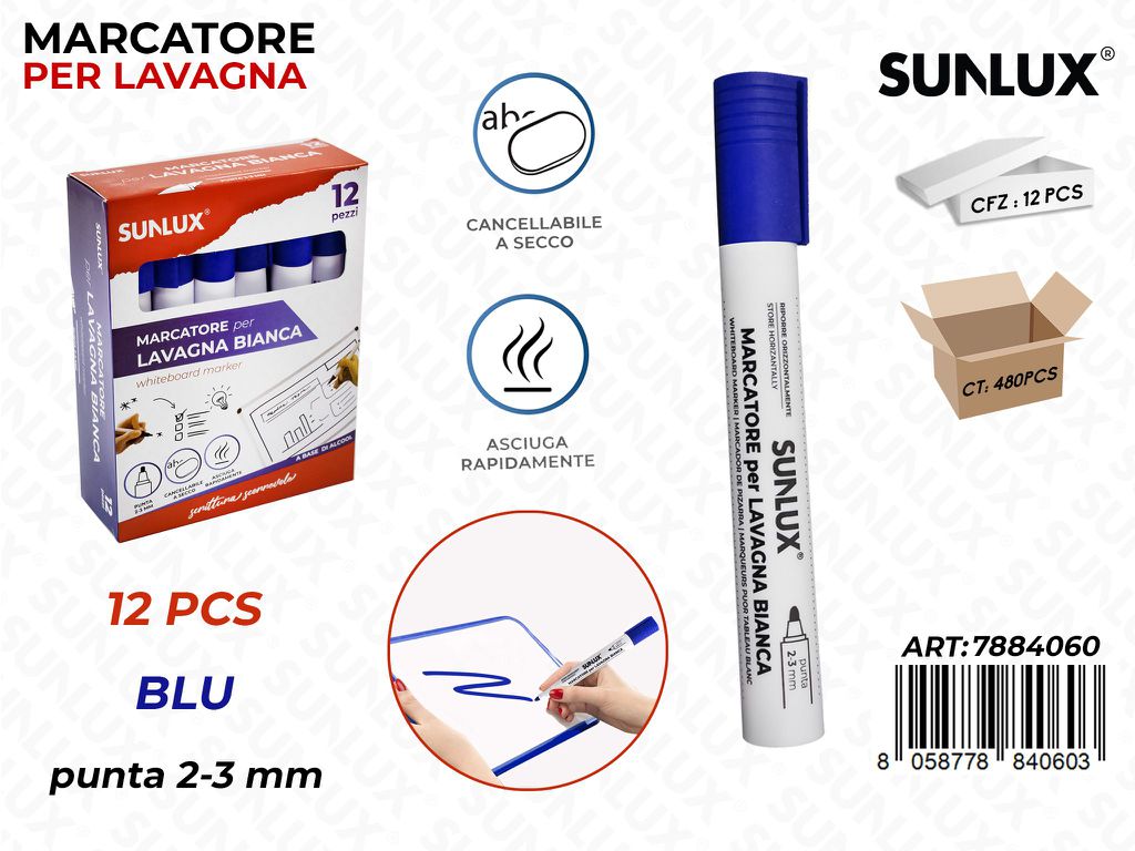 Marcatore per Lavagna Blu 2-3MM