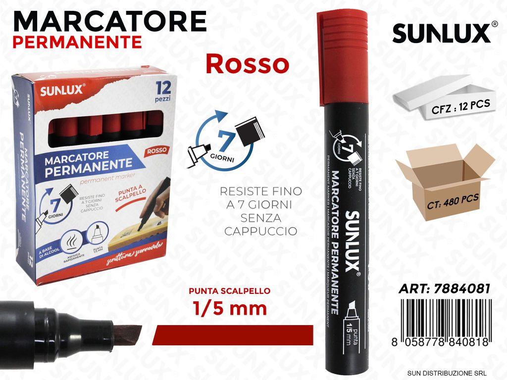 Marcatore Permanente Rosso 1/5MM