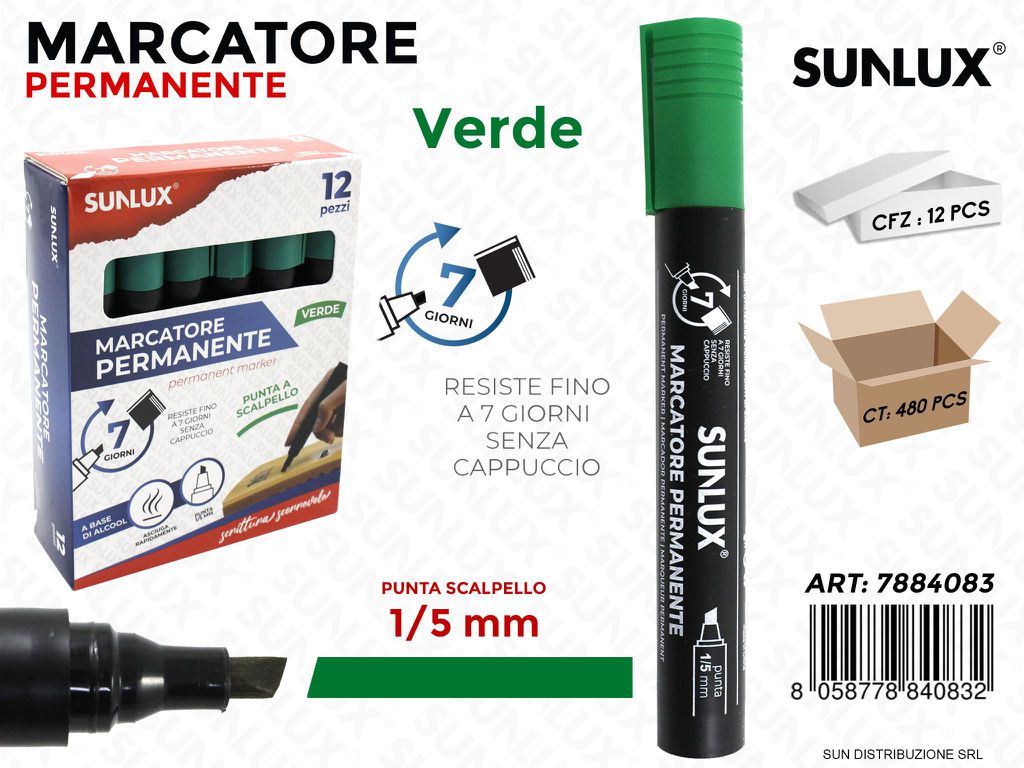 Marcatore Permanente Verde 1/5MM