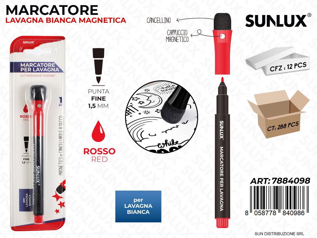 Bl. Marcatore per Lavagna Rosso 1.5MM