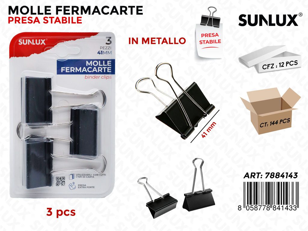 Molle Fermacarte Nero 3PCS 41MM