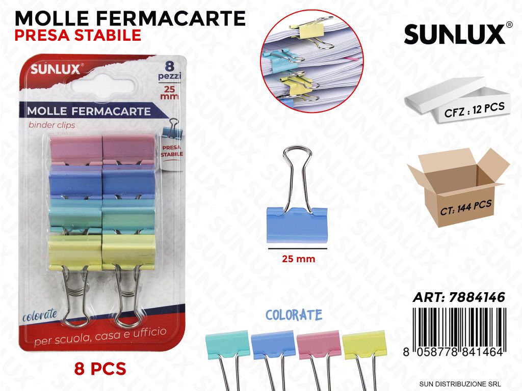 Molle Fermacarte Col. Ass. 8PCS 25MM