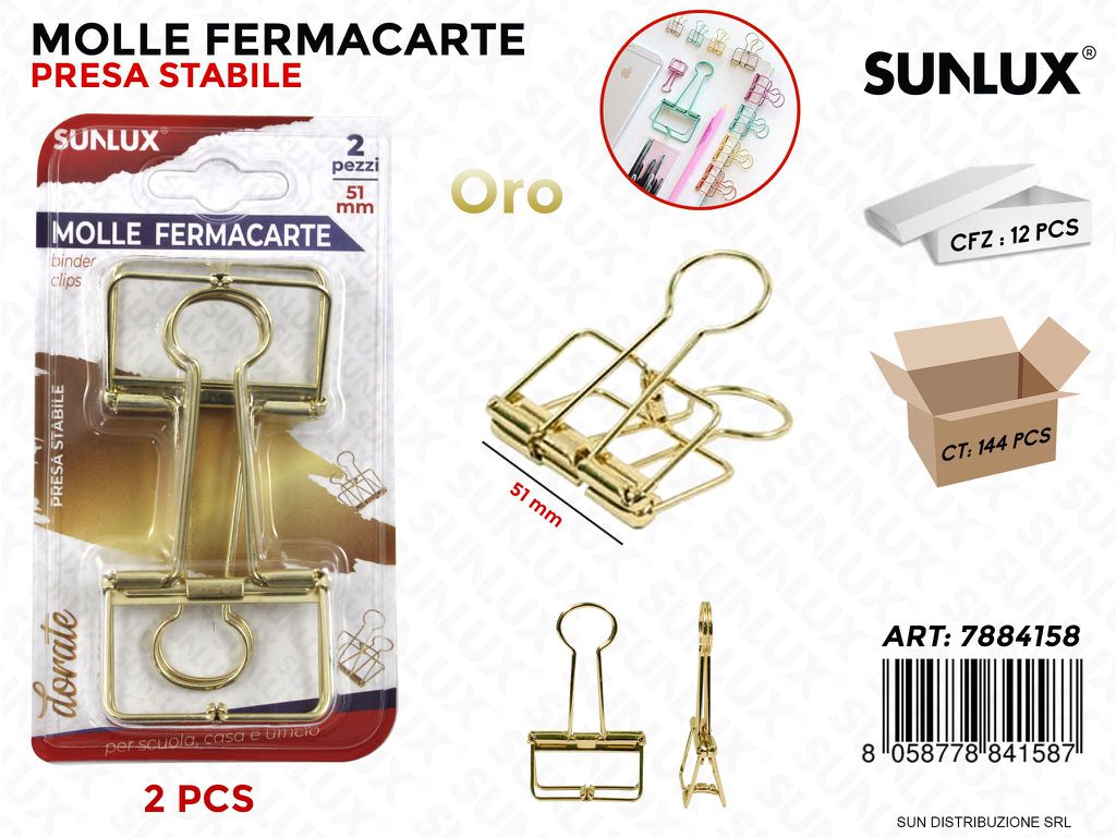 Bl. Fermacarte Oro 2PCS 51MM