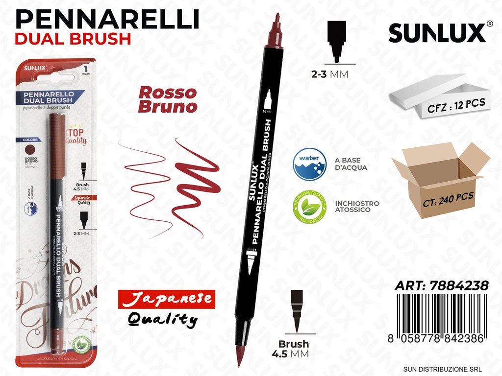Bl. Pennarelli Dual Brush Rosso Bruno