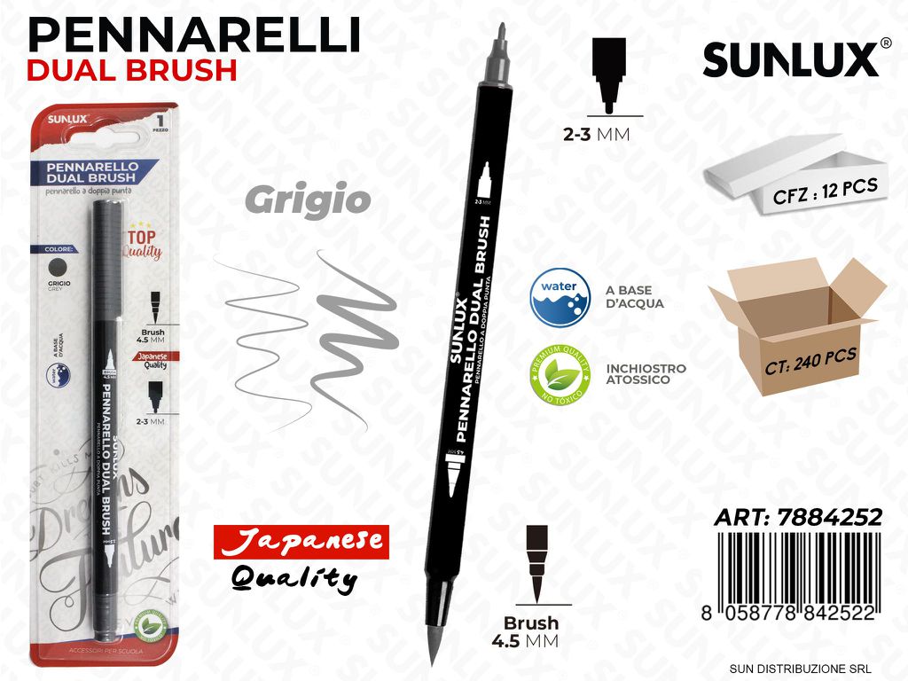 Bl. Pennarelli Dual Brush Grigio